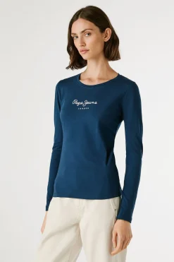 Pepe Jeans Camiseta manga larga azul Online