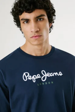 Pepe Jeans Camiseta manga larga azul Sale