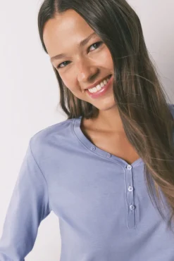 Women'secret Camiseta manga larga algodón perchado lila morado/lila Clearance