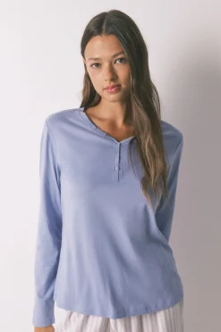 Women'secret Camiseta manga larga algodón perchado lila morado/lila Clearance