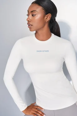 Dash and Stars Camiseta manga larga blanco beige Sale