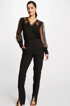 Morgan Camiseta manga larga con plumeti Negro Best