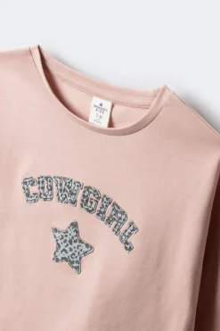 Springfield Kids Camiseta manga larga cowgirl niña rosa