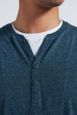 Springfield Camiseta manga larga cuello panadero azul Clearance