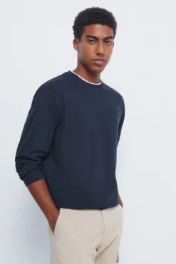 Springfield Camiseta manga larga doble melange azul Discount