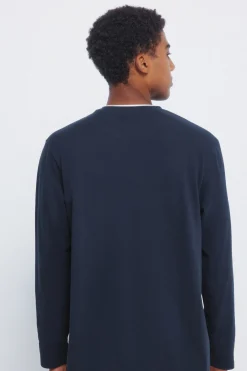 Springfield Camiseta manga larga doble melange azul Discount