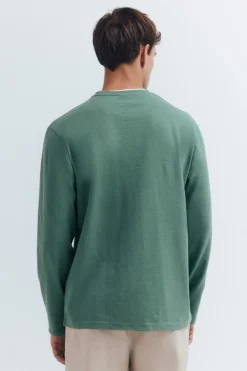 Springfield Camiseta manga larga doble melange verde Outlet