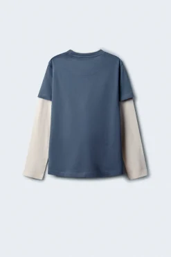 Springfield Kids Camiseta manga larga doble manga niño azul Outlet