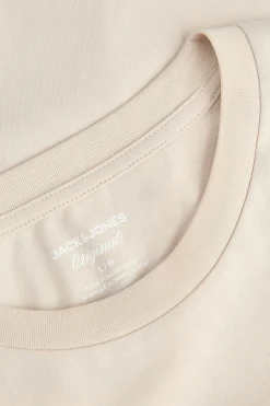 Jack & Jones Camiseta manga larga estampado perro beige Hot