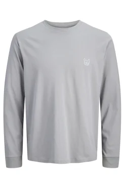 Jack & Jones Camiseta manga larga estampado perro gris Hot