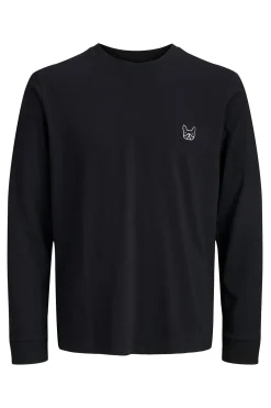 Jack & Jones Camiseta manga larga estampado perro negro Online