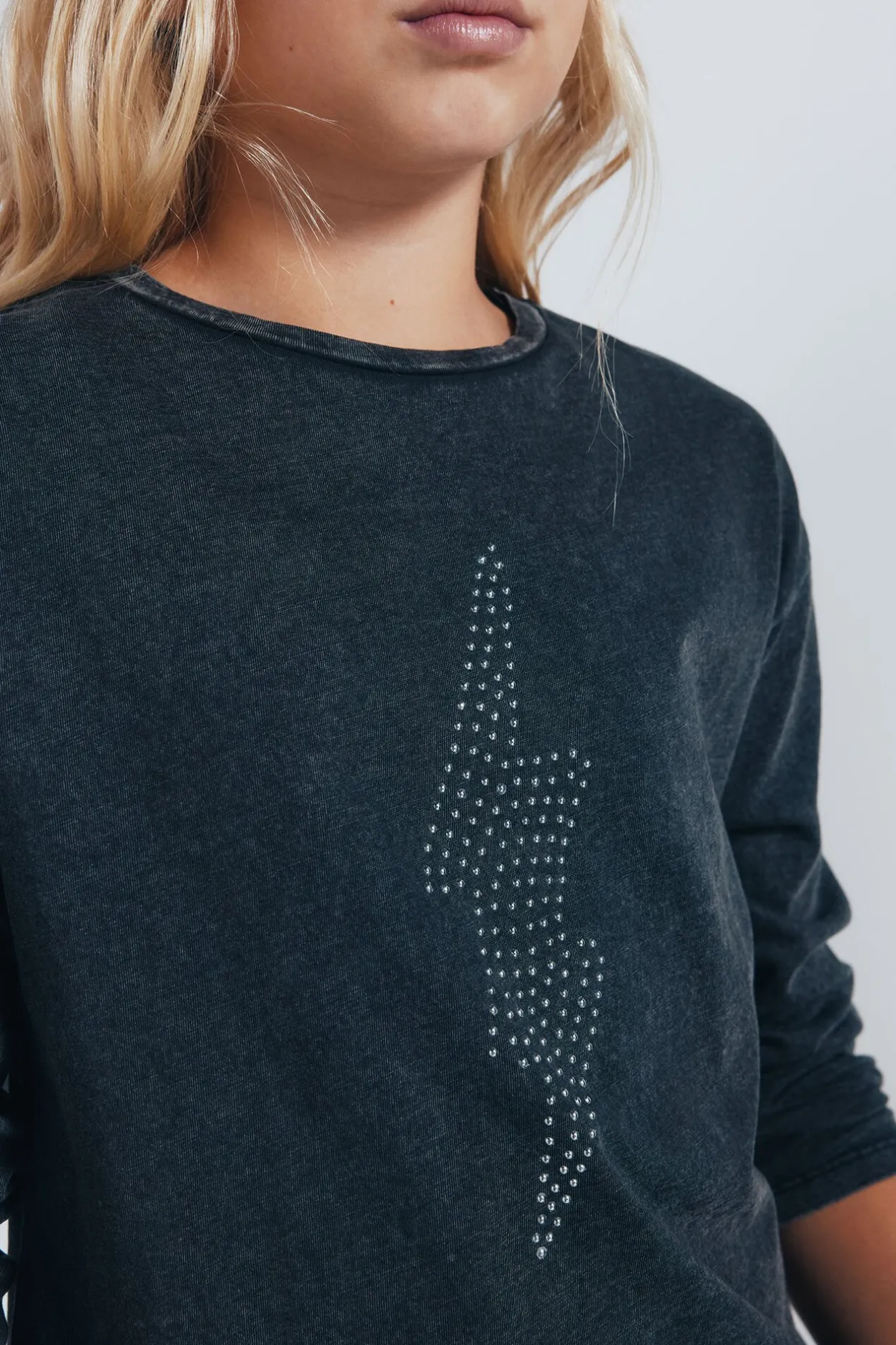 Springfield Kids Camiseta manga larga rayo diamantes niña gris Outlet