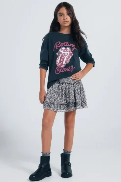 Springfield Kids Camiseta manga larga Rolling stones niña. gris Hot