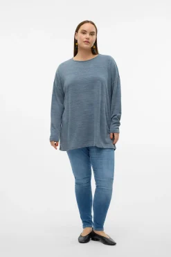 Vero Moda Curve Camiseta manga larga talla grande Azul marino Outlet