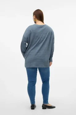 Vero Moda Curve Camiseta manga larga talla grande Azul marino Outlet