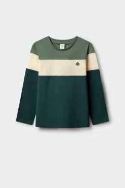 Springfield Kids Camiseta manga larga tricolor niño verde New