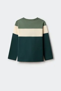 Springfield Kids Camiseta manga larga tricolor niño verde New