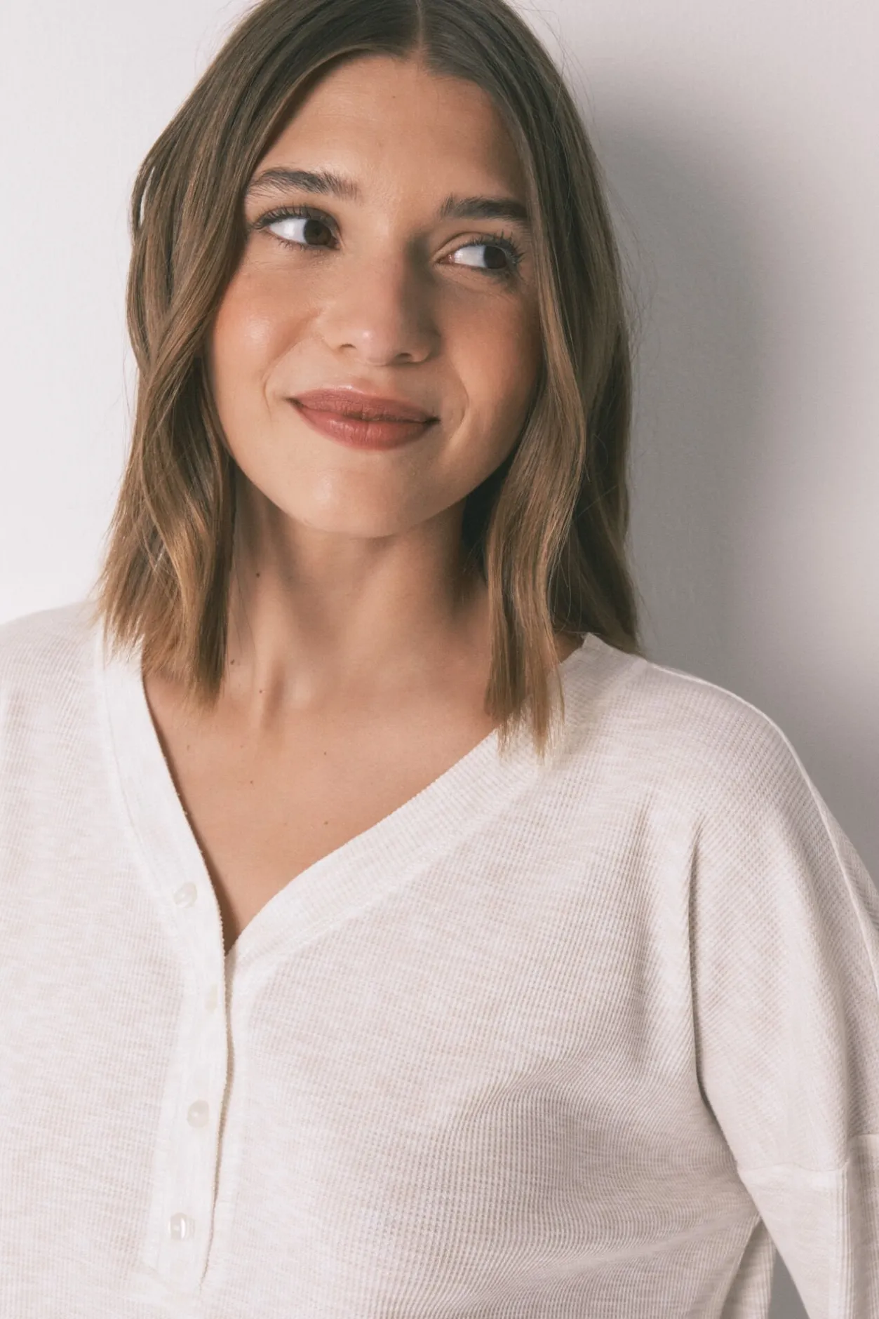 Women'secret Camiseta manga larga waffle marfil Discount