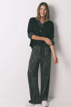 Women'secret Camiseta manga larga waffle negro New