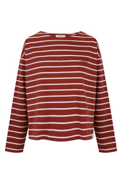 Pedro del Hierro Camiseta marinera de algodón español Rojo Hot