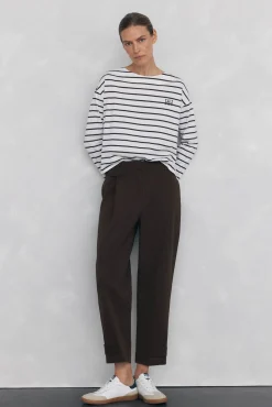 Pedro del Hierro Camiseta marinera de algodón español Blanco Sale