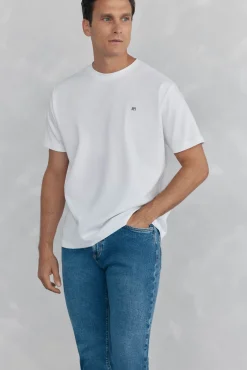 Pedro del Hierro Camiseta mercerizada Blanco Discount