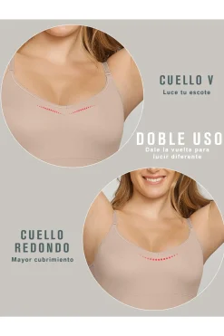 Leonisa Camiseta multiusos de control de abdomen beige
