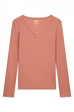 Women'secret Camiseta panadera algodón marrón naranja New