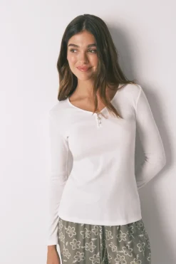 Women'secret Camiseta panadera algodón blanco Discount