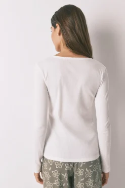 Women'secret Camiseta panadera algodón blanco Discount