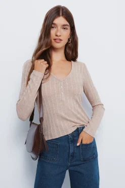 Springfield Camiseta panadera punto cortado nude Hot