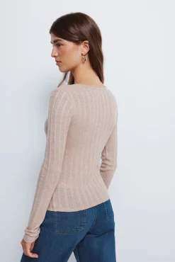 Springfield Camiseta panadera punto cortado nude Hot