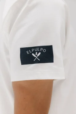 elPulpo Camiseta parche palas Blanco Clearance