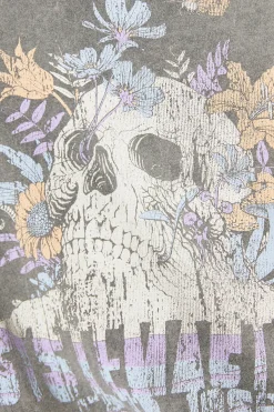 System Action Camiseta posicional calavera gris Clearance