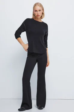 Springfield Camiseta punto cortado tachas negro New