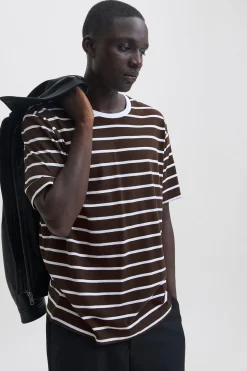 Jack & Jones Camiseta rayas Marr&oacute;n oscuro Sale