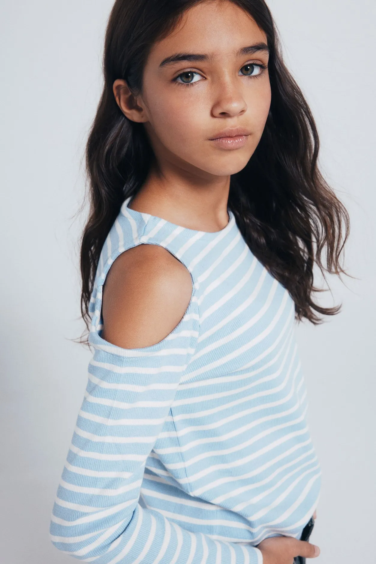 Springfield Kids Camiseta rib hombros descubiertos niña azul Hot