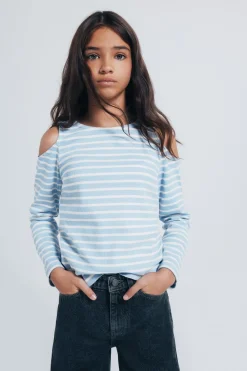 Springfield Kids Camiseta rib hombros descubiertos niña azul Hot