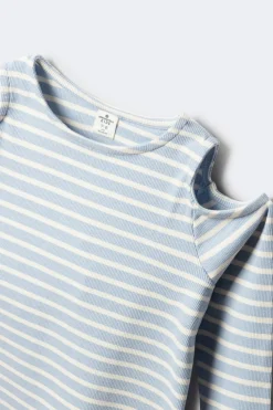 Springfield Kids Camiseta rib hombros descubiertos niña azul Hot