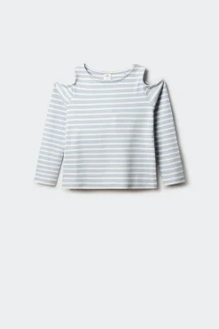 Springfield Kids Camiseta rib hombros descubiertos niña azul Hot