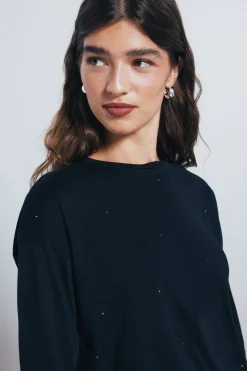 Springfield Camiseta tachas negro Online