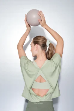 Dash and Stars Camiseta tejido extra suave verde Sale