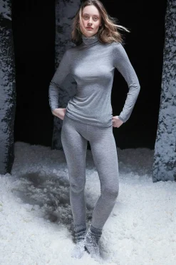 Gisela Camiseta termal cuello alto gris