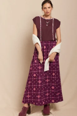 Slowlove Camiseta trenza fruncida Granate Outlet