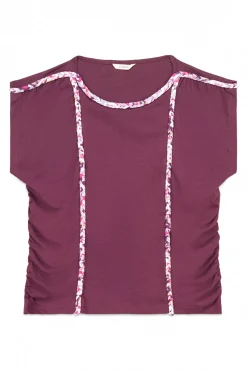 Slowlove Camiseta trenza fruncida Granate Outlet