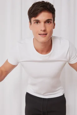 Gisela Camiseta térmica hombre manga corta blanco Outlet