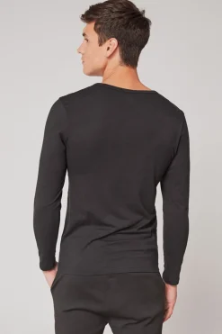 Gisela Camiseta térmica manga larga hombre negro