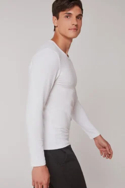 Gisela Camiseta térmica manga larga hombre blanco Clearance