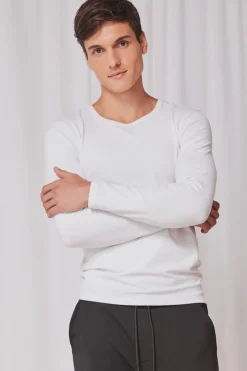 Gisela Camiseta térmica manga larga hombre blanco Clearance