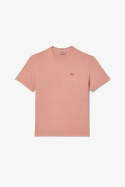 Lacoste Camiseta unisex de algodón natural teñido Rosa